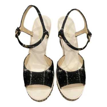 Chanel Slingback tweed sandals