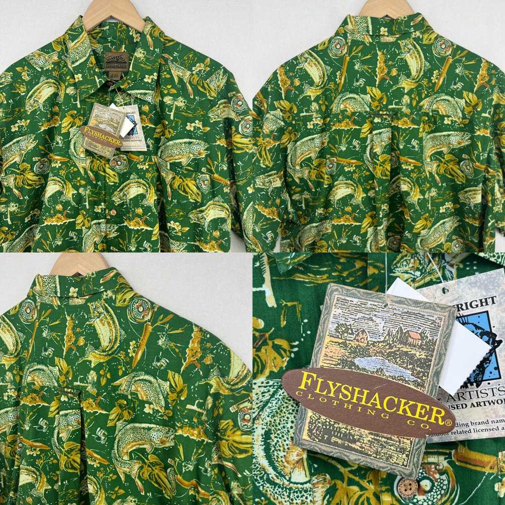 Vintage FLYSHACKER Shirt Mens XL Trout Fly Fishin… - image 4