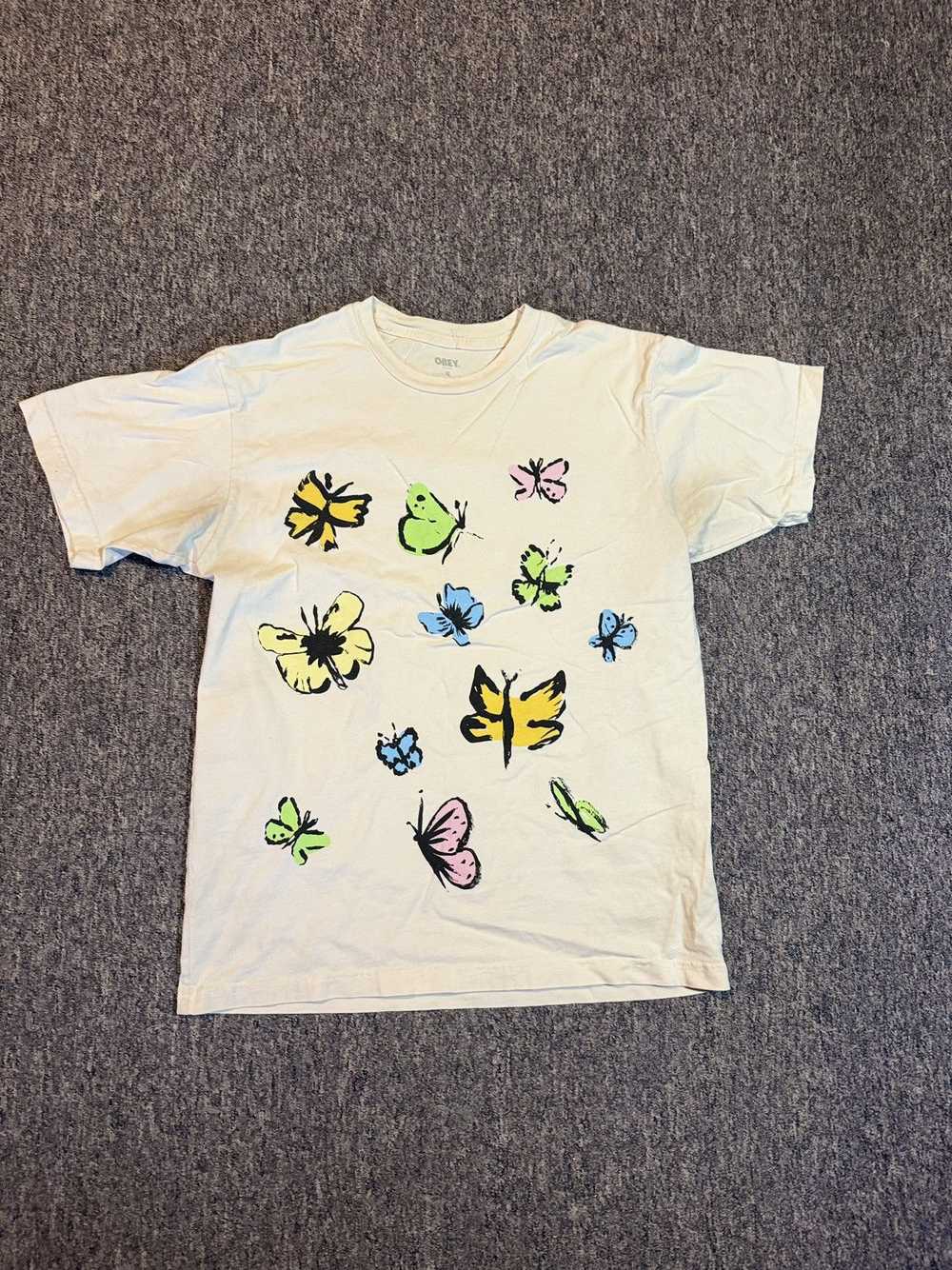 Obey OBEY butterflies tee shirt - image 1