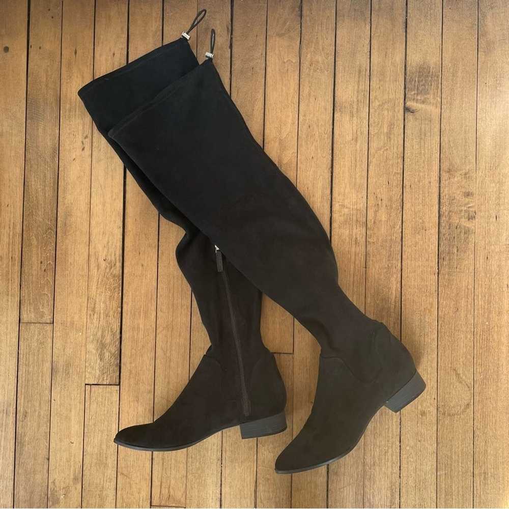NWOT DKNY Black Over the Knee Tall Suede Boots 8.5 - image 6