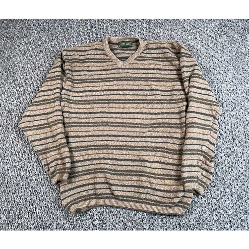 Vintage VTG Preppy Style Striped V-Neck Sweater A… - image 1