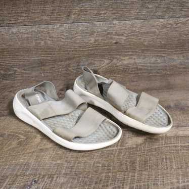 Crocs Crocs Slide Sandals Gray Soft Flats Strappy… - image 1