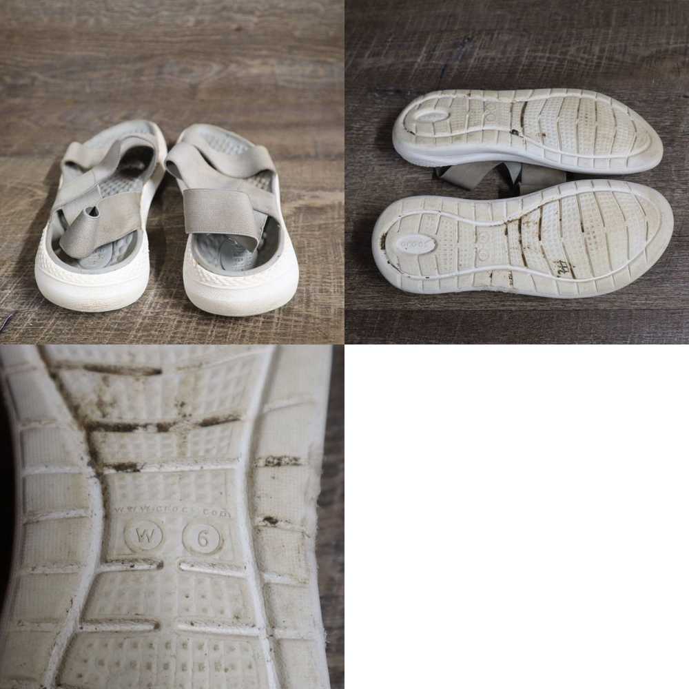 Crocs Crocs Slide Sandals Gray Soft Flats Strappy… - image 4