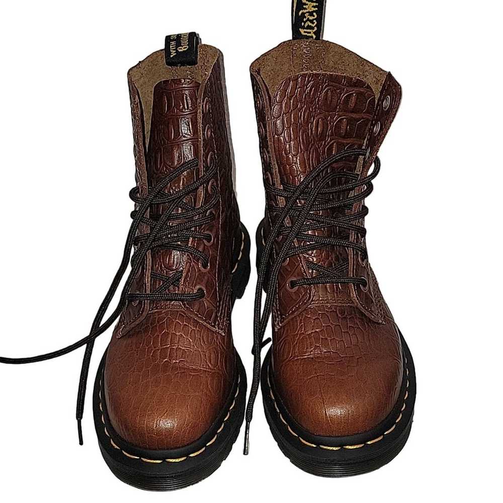 Dr. Martens Pascal Croc Dark Brown Combat Boots - image 2