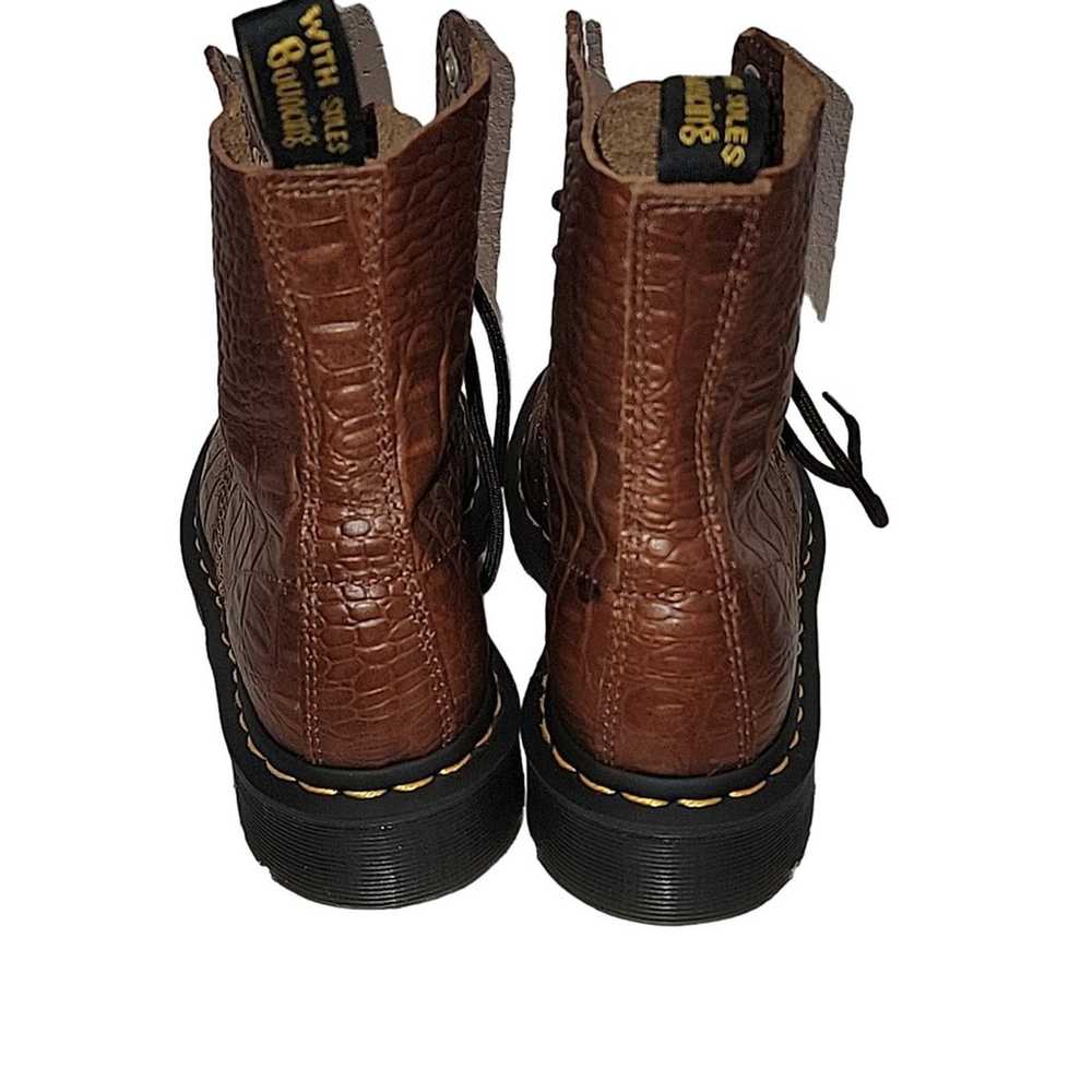Dr. Martens Pascal Croc Dark Brown Combat Boots - image 4