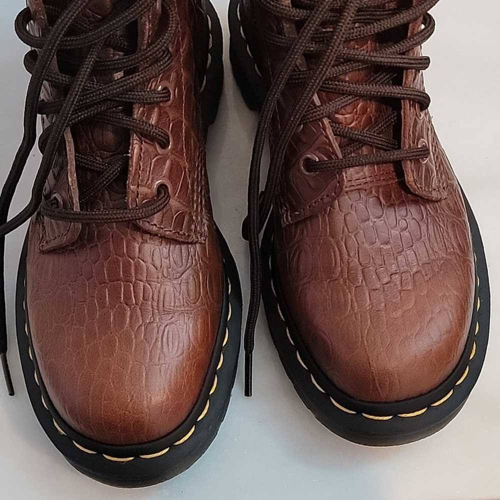 Dr. Martens Pascal Croc Dark Brown Combat Boots - image 6