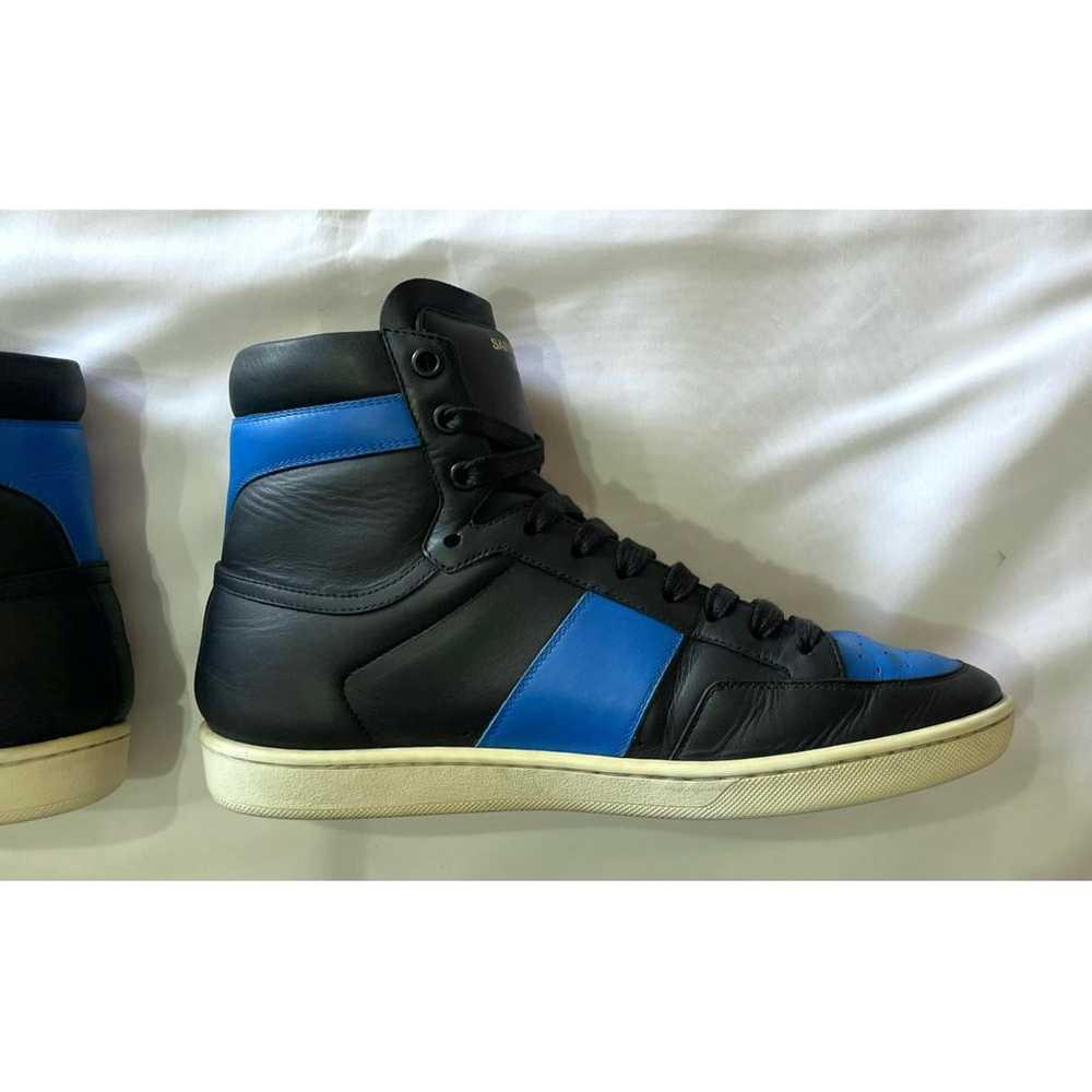 Saint Laurent Sl/100H leather high trainers - image 12