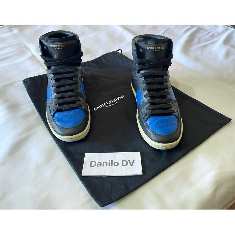 Saint Laurent Sl/100H leather high trainers - image 2