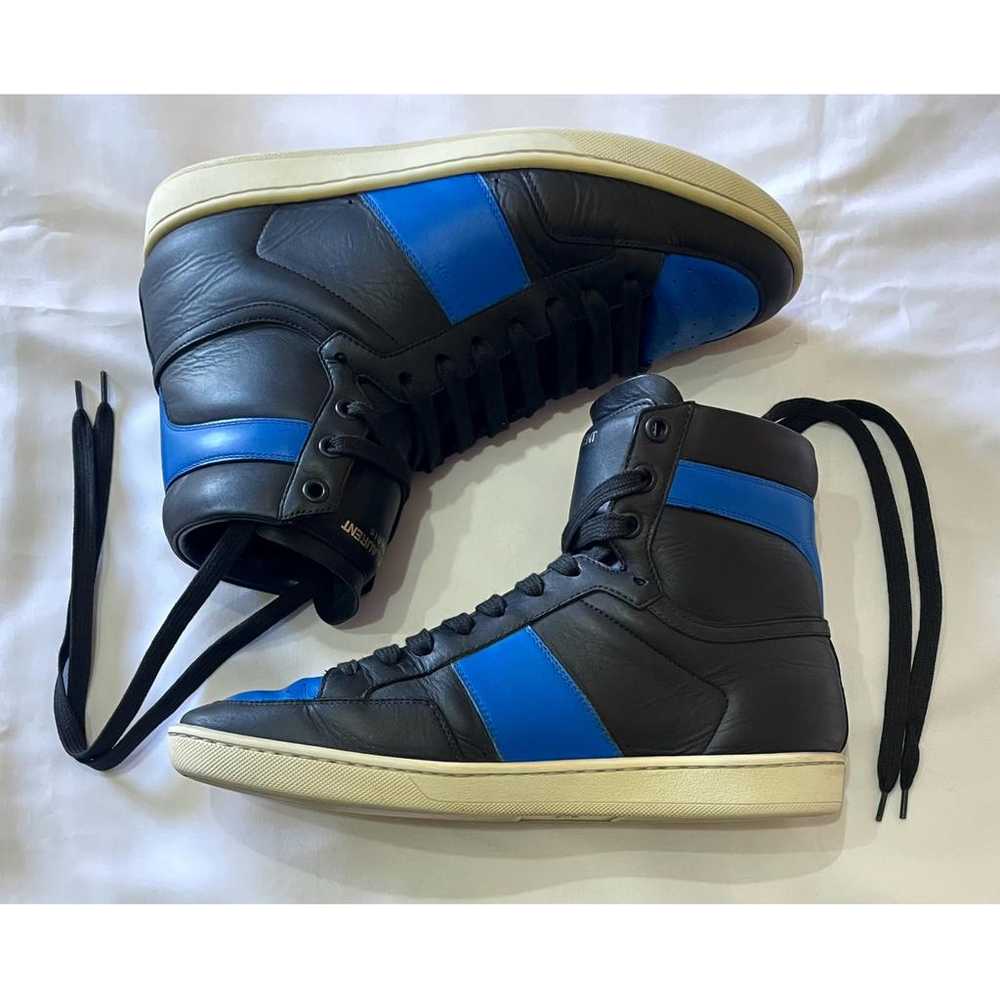 Saint Laurent Sl/100H leather high trainers - image 7