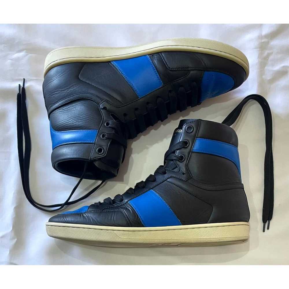 Saint Laurent Sl/100H leather high trainers - image 8