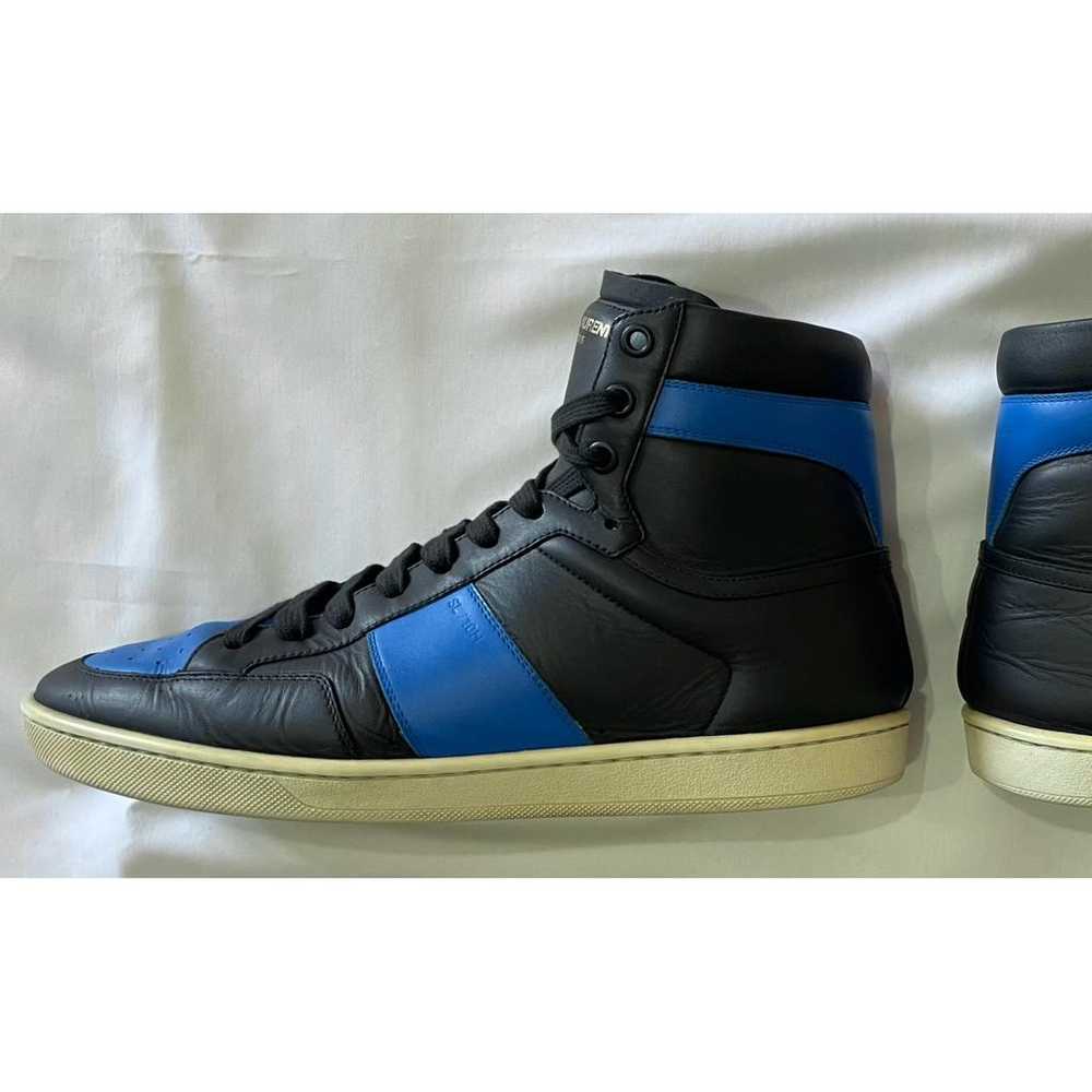 Saint Laurent Sl/100H leather high trainers - image 9