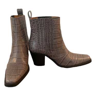 Ganni Leather western boots