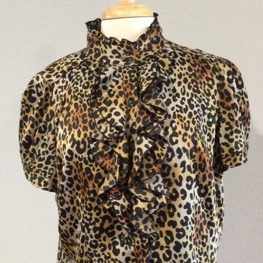 Worthington Worthington Leopard Print Ruffled But… - image 2