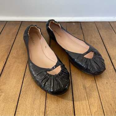 Max & Co. Navy Blue Black Crinkle Patent Leather B