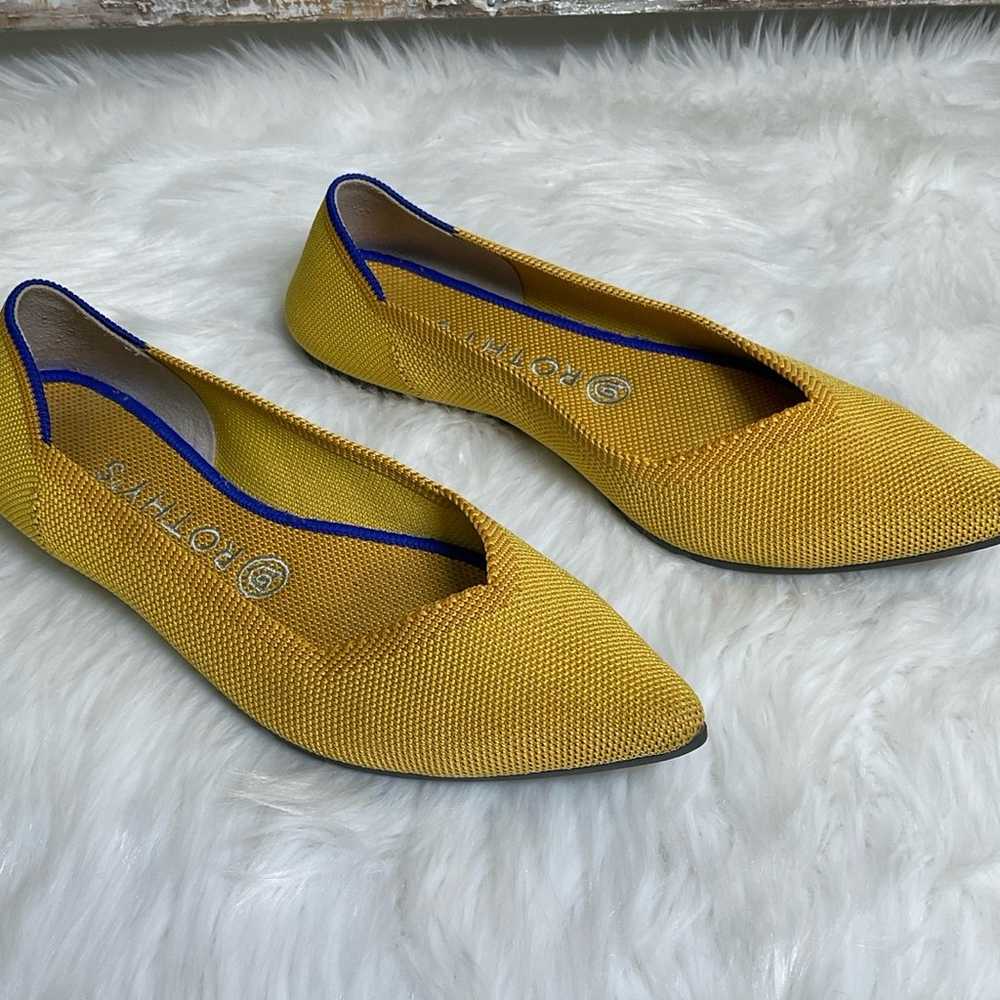 Rothy’s Mustard Pointy Mesh Flats  Size 9 - image 2