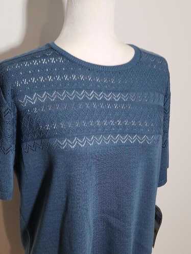 Designer Alfred Dunner Short Sleeve Blue sweater, 