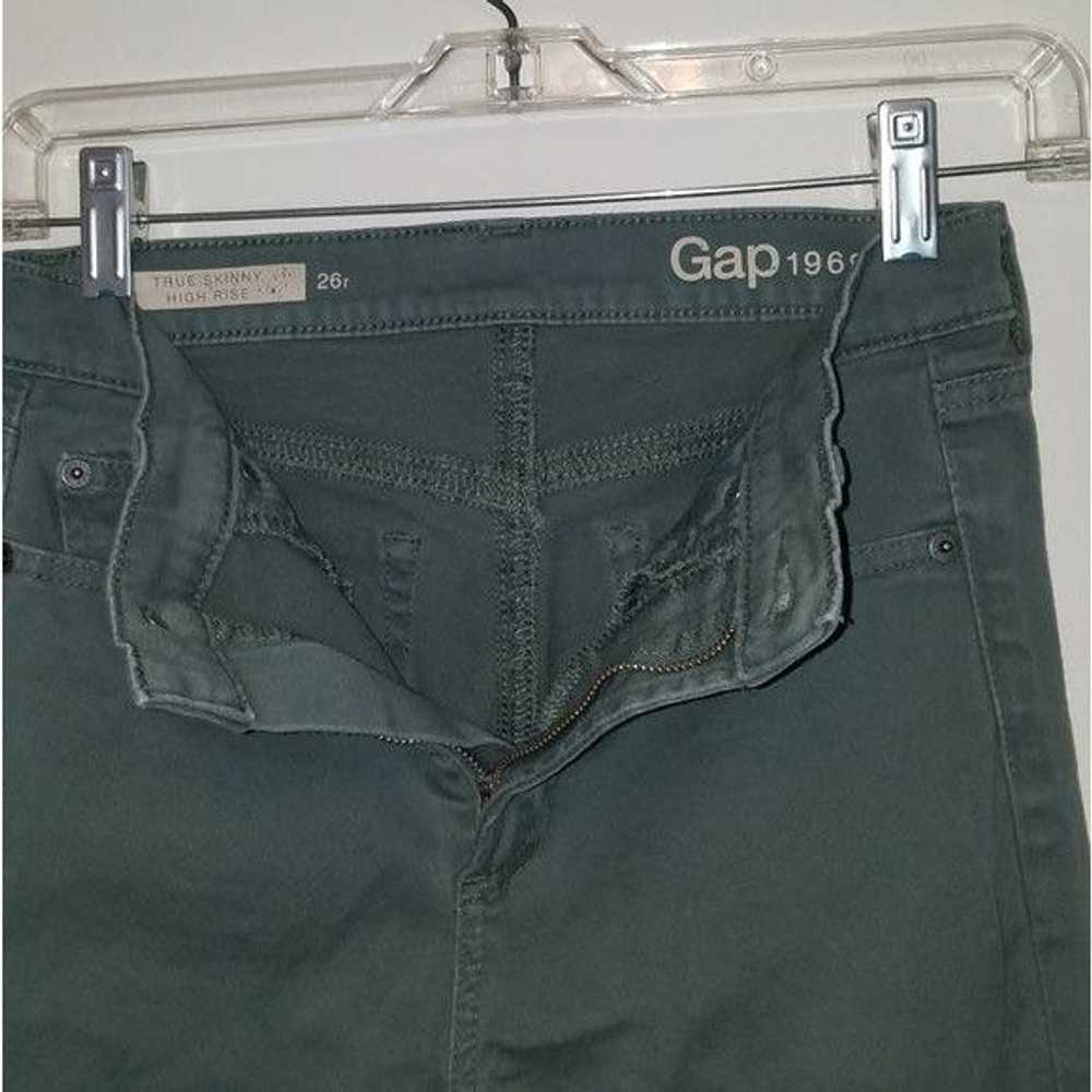 Gap Jeans Gap 1969 True Skinny High Rise Green De… - image 5