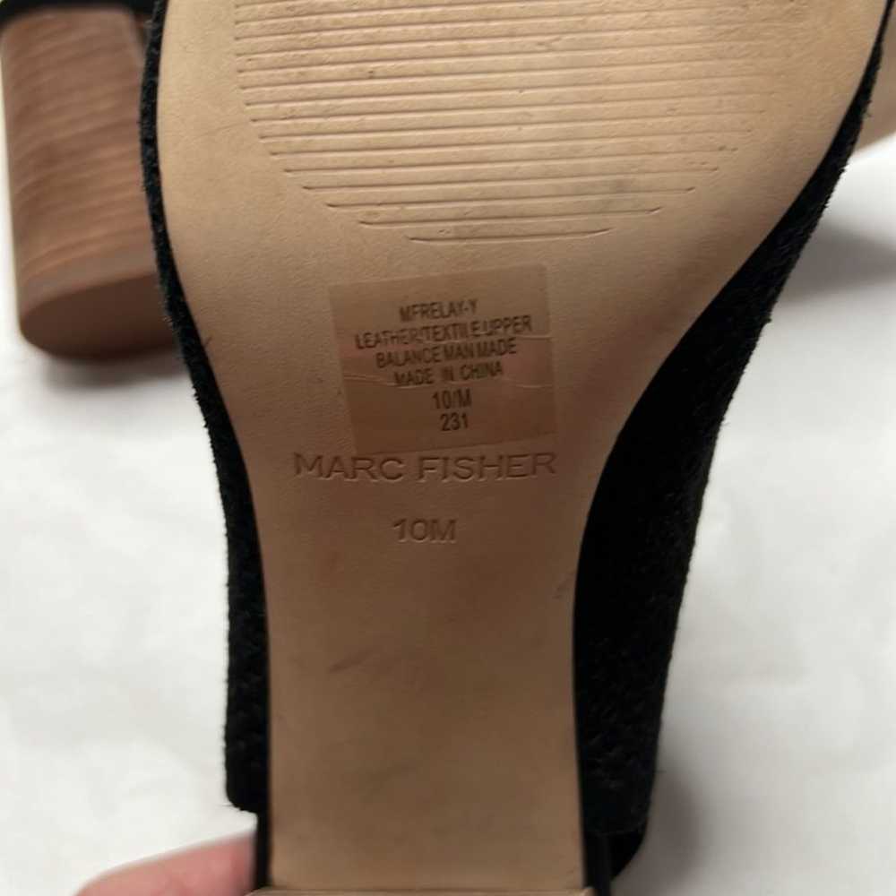 Marc Fisher size 10 medium black suede block heel… - image 4