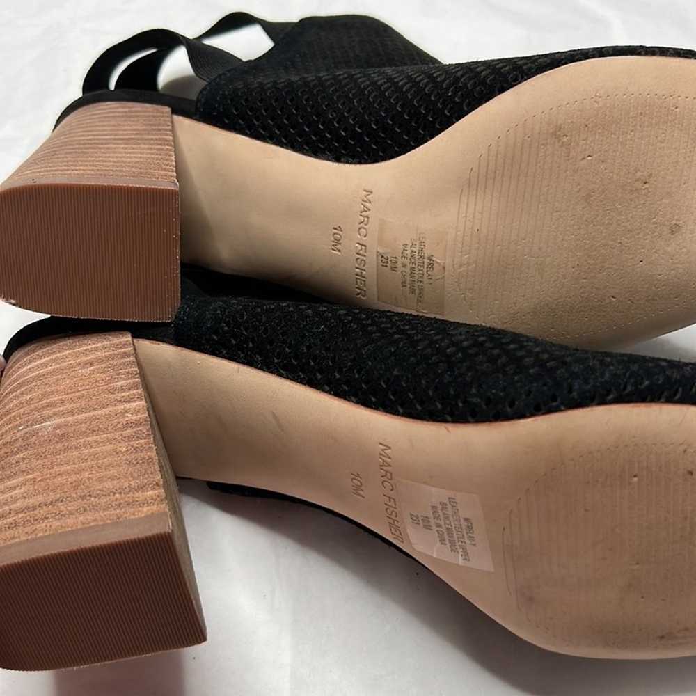 Marc Fisher size 10 medium black suede block heel… - image 5