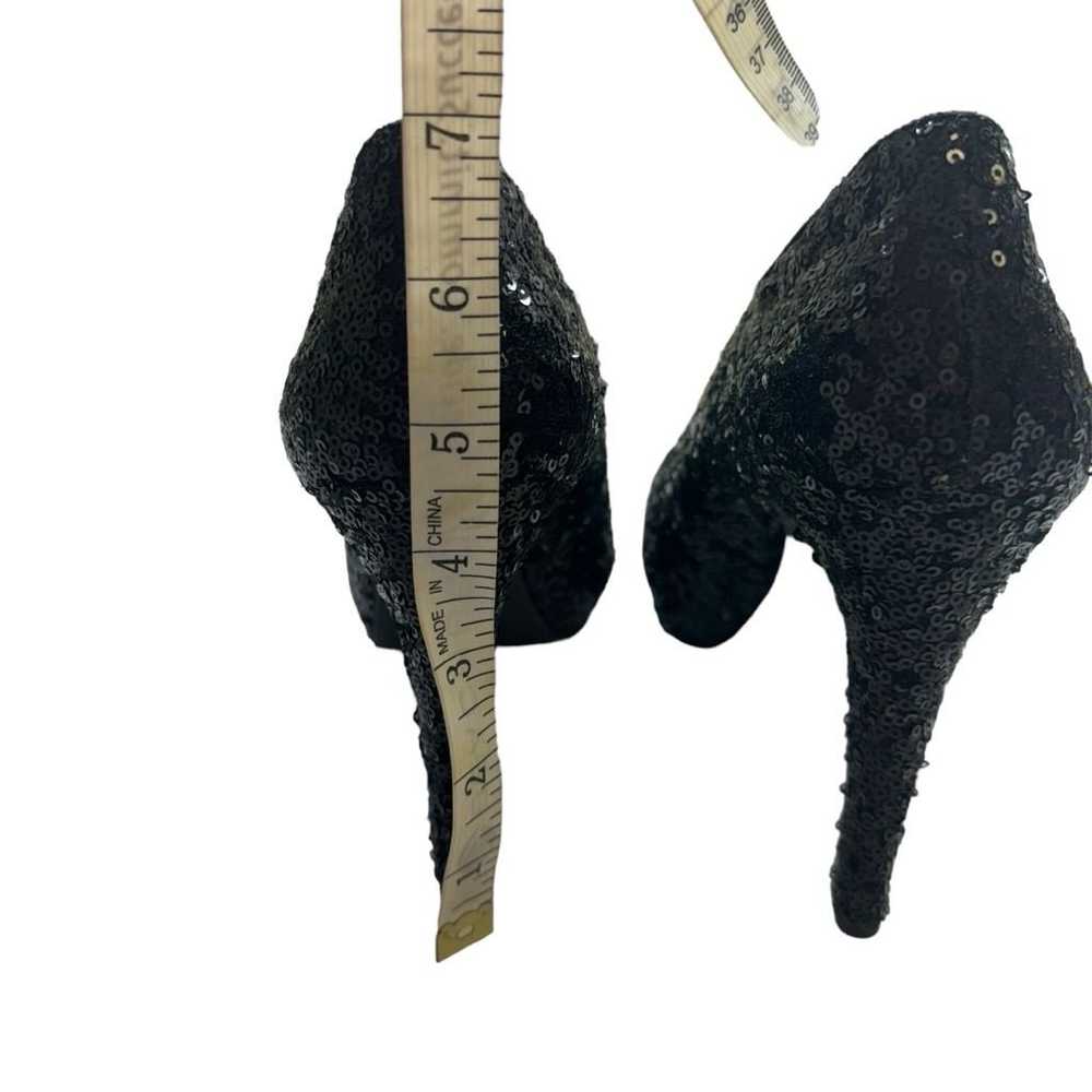 Women's Gianni Bini Black Sequin Heels Size 10M - image 4