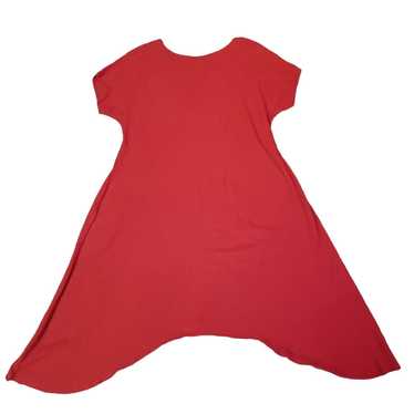 Vintage Dunes M Red Tunic Dress Lagenlook Pockets 