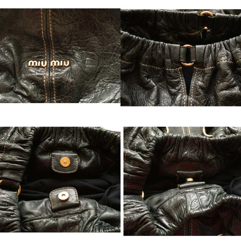 Miu Miu Large Satchel in black leather shopping b… - image 7