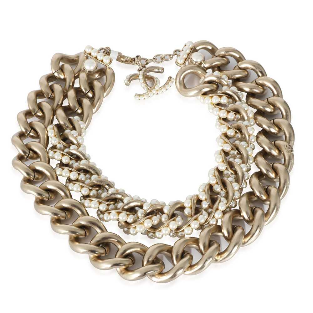 Chanel Gold Tone Chanel 2013 Double Curb Chain Ch… - image 2
