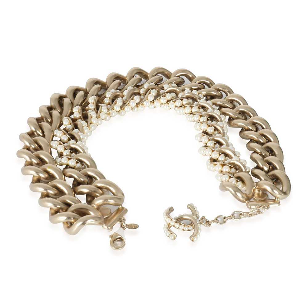 Chanel Gold Tone Chanel 2013 Double Curb Chain Ch… - image 3