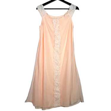 Vintage Vintage Peach and Pink Lace and Chiffon N… - image 1