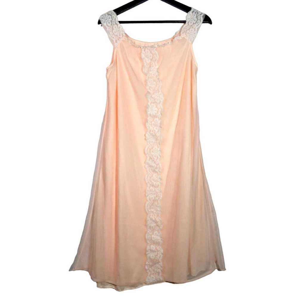 Vintage Vintage Peach and Pink Lace and Chiffon N… - image 7