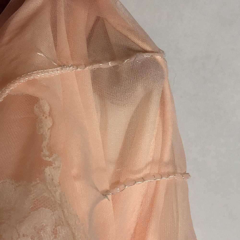 Vintage Vintage Peach and Pink Lace and Chiffon N… - image 8