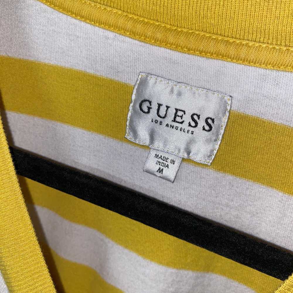 Guess Guess Yellow & White Striped Vintage Long S… - image 4