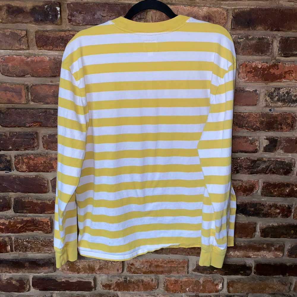 Guess Guess Yellow & White Striped Vintage Long S… - image 5