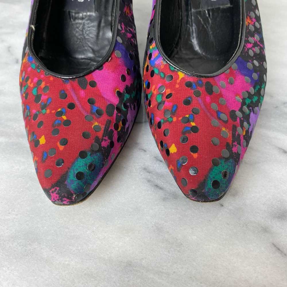 Stuart Weitzman Vintage Abstract Colorful Heels S… - image 2