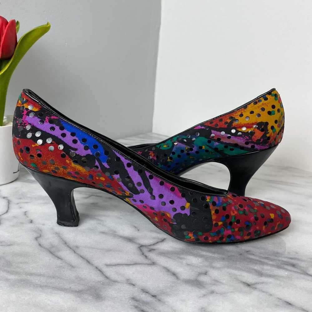 Stuart Weitzman Vintage Abstract Colorful Heels S… - image 6