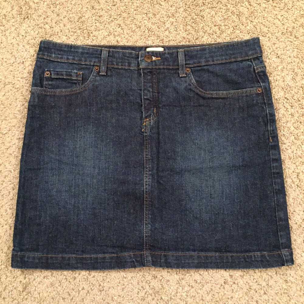 Vintage GH Bass Skirt Size 12 Short Blue Denim Pe… - image 1