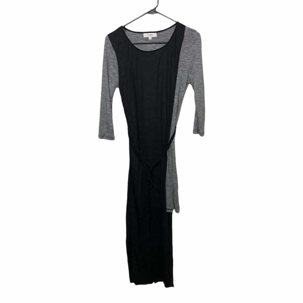 Umgee Striped Dress Wrap Layered Black - image 1