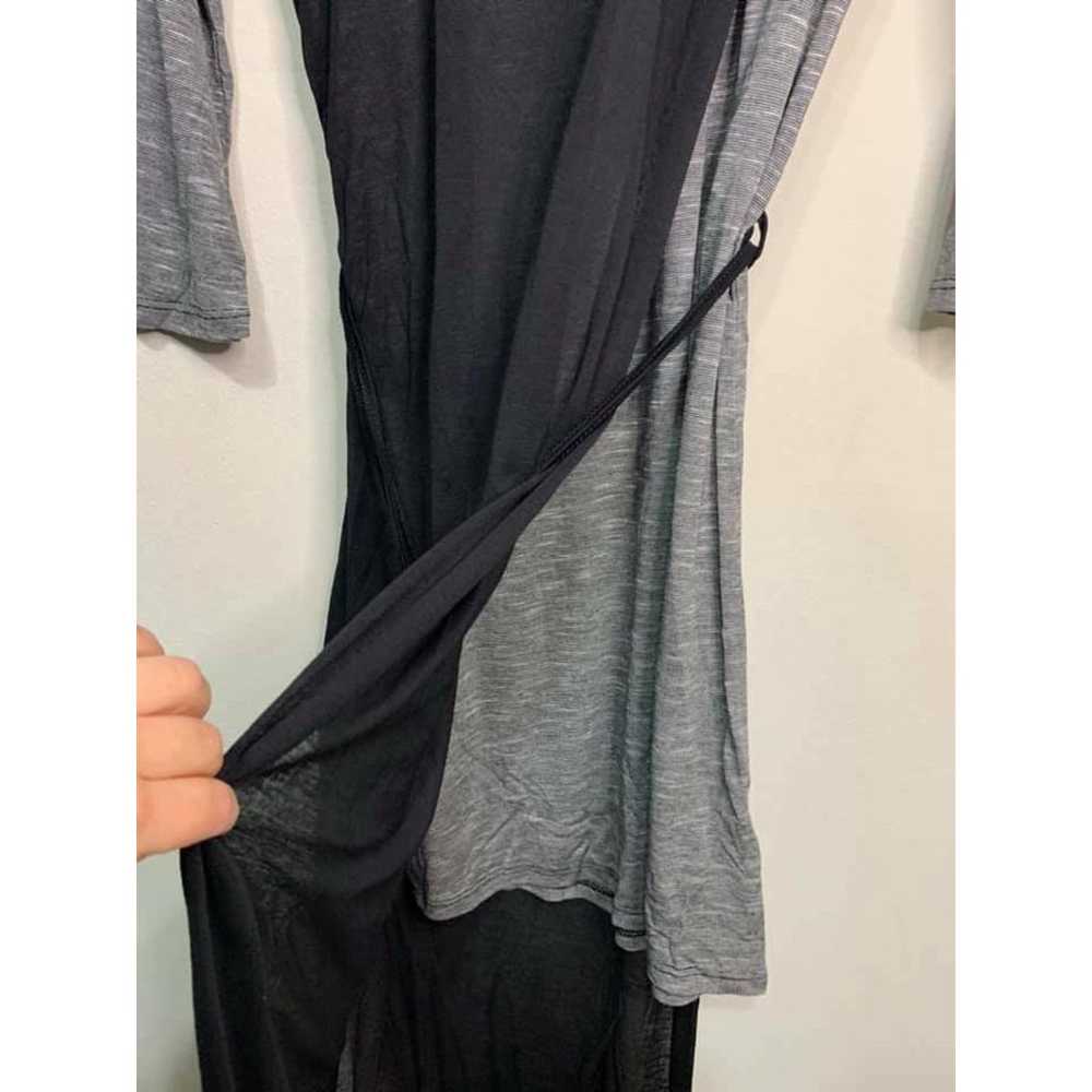 Umgee Striped Dress Wrap Layered Black - image 2