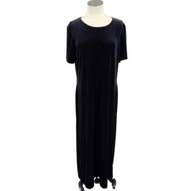 Comfy USA Velvet Dress Womens XL Black Short Sleev
