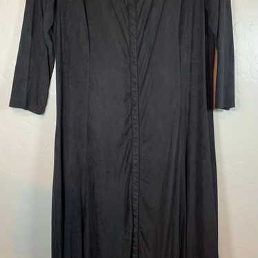 PYRAMID Collection Black Snap Front Dress Long Sz… - image 1