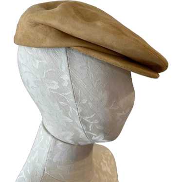 Vintage Loring Hatters Suede 'Newsboy' Flat Cap - image 1