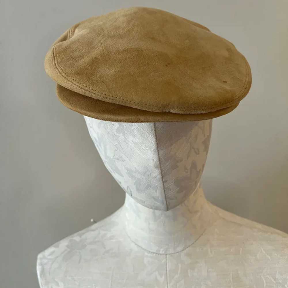 Vintage Loring Hatters Suede 'Newsboy' Flat Cap - image 2