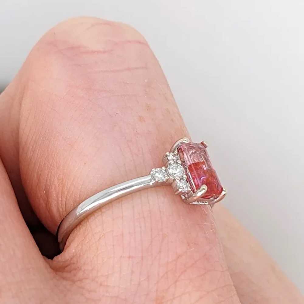 Bi-color Tourmaline Ring w Natural Diamonds in So… - image 8