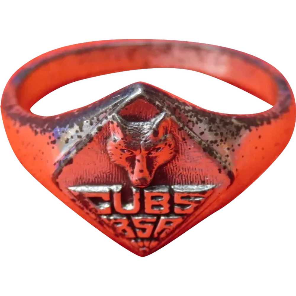 Cubs BSA Sterling Silver Cub Scout Ring  Cir; 195… - image 1