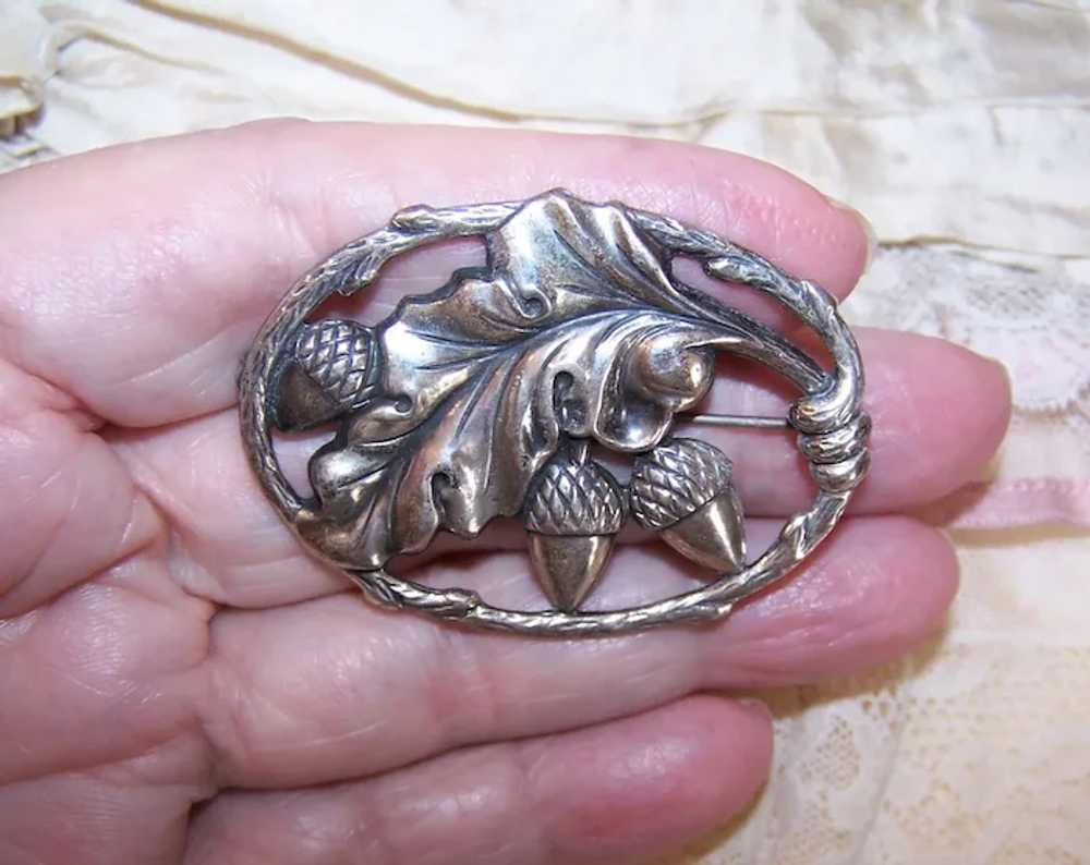 Danecraft Sterling Silver PIn Brooch - Oval with … - image 3