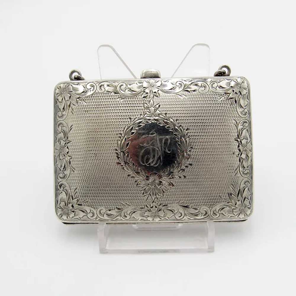 Antique Sterling Ladies Purse on Chatelaine Chain… - image 2