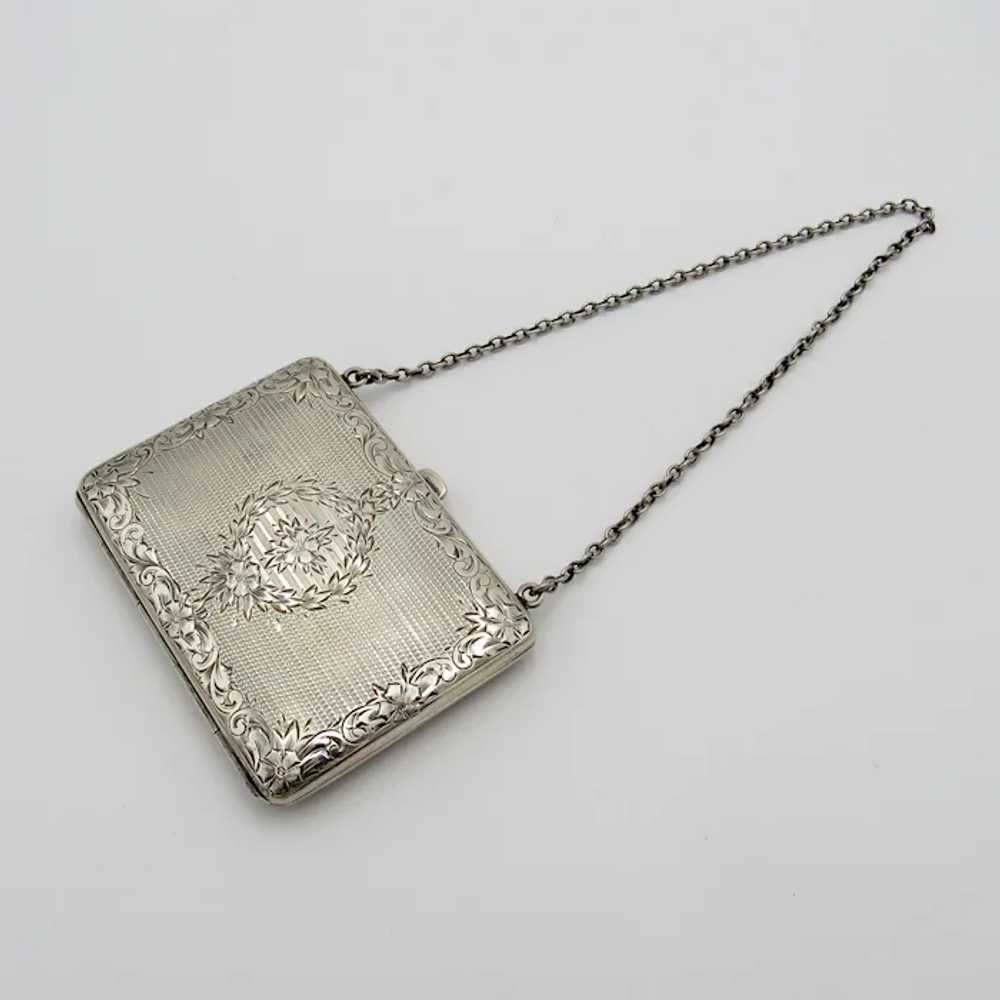 Antique Sterling Ladies Purse on Chatelaine Chain… - image 4