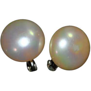 Faux Pearl Ciner Clip-on Costume Earrings - image 1