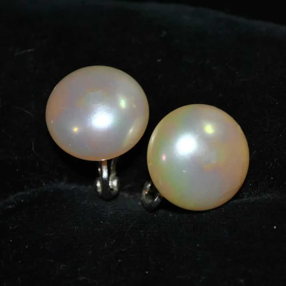 Faux Pearl Ciner Clip-on Costume Earrings - image 2