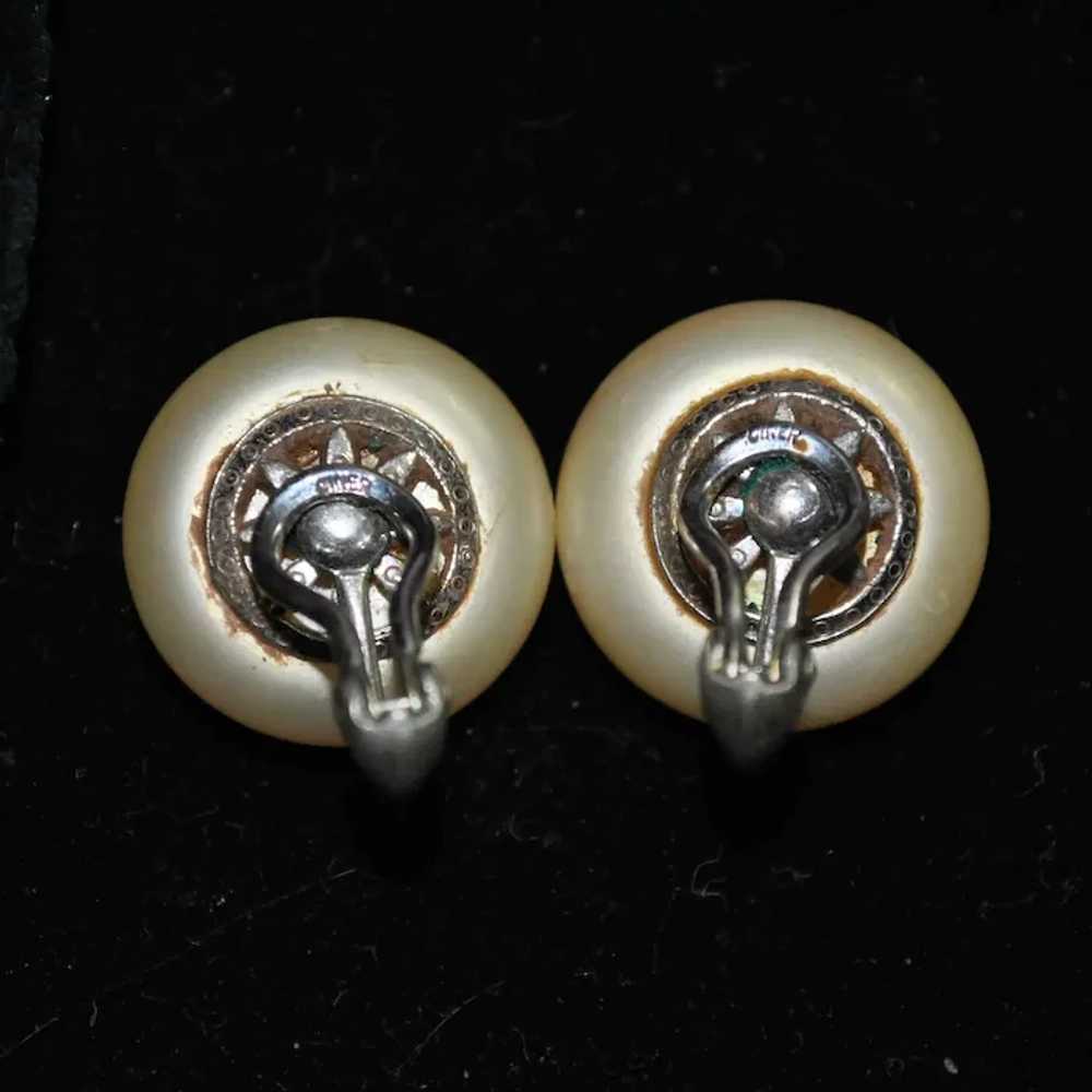 Faux Pearl Ciner Clip-on Costume Earrings - image 4
